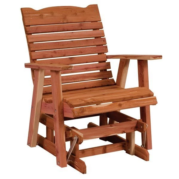 GLIDER STRAIGHTBACK CHAIR - Red Cedar Amish Outdoor Armchair