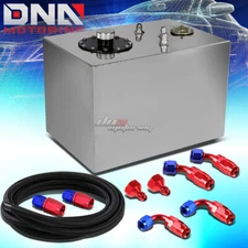 12 GALLON TOP-FEED ALUMINUM RACE FUEL CELL TANK+CAP+LEVEL SENDER+NYLON LINE KIT