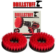 Two Heavy Duty Scrubbing & Cleaning Brushes 5" w/ Power Drill Attachment