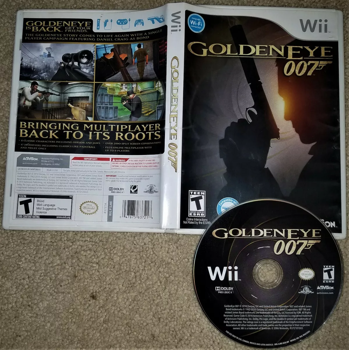 GoldenEye 007 (Nintendo Wii, 2010) Game & Case (No Book) Fast Ship