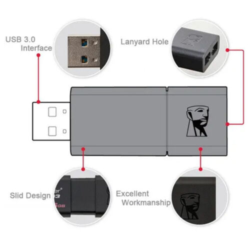 Kingston DT100 G3 8GB-512GB lápiz UDisk USB 3.0 unidad memoria flash stick - Imagen 8 de 11