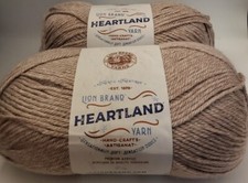 2 SKEINS/BALLS OF LION BRAND HEARTLAND YARN - COLOR 102AK WOLF TRAP