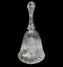 FOSTORIA MOTHERS DAY BELL VINTAGE 1978 ETCHED 7" MOTHER HOLDING CHILD CRYSTAL