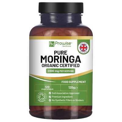 Bio Moringa Kapseln 2000mg - 120 vegane Moringablätter Kapseln