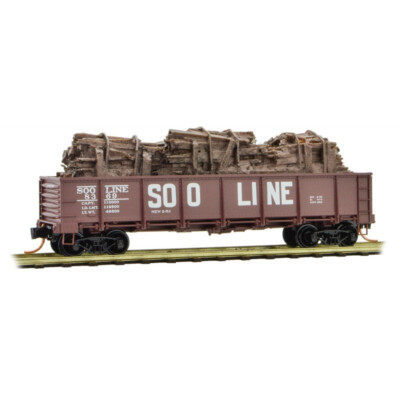 SOO LINE 40' Drop Bottom Gondola with Load Micro-Train MTL# 083 00 020 N Scale