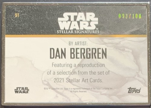 Lando Calrissian 2021 Star Wars Stellar Repro Sketch Dan Bergren /100 #51 - Picture 3 of 3