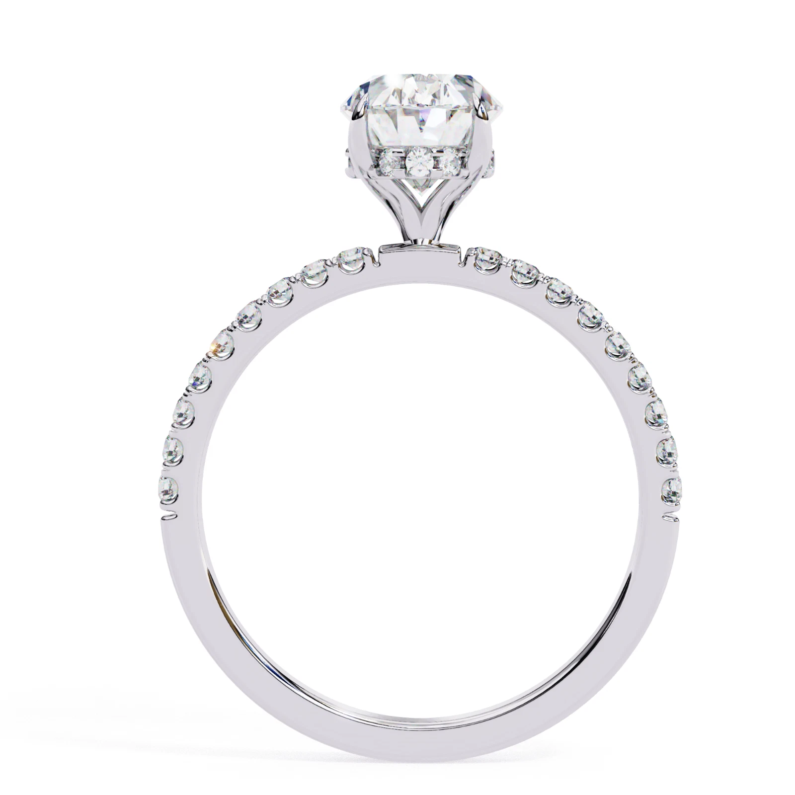 Lab Grown Diamond Engagement Ring 1.24ct IGI Certified Oval Cut 14k White Gold image-3