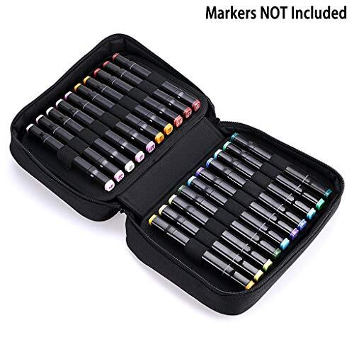 Art Marker Carrying Case Lipstick Organizer 40 Slots Empty Wallet Only Black