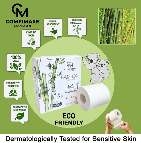 COMFIMAXE® 100% Bamboo Toilet Paper | 3Ply Toilet Paper | Eco-Friendly Packaging - Picture 16 of 32