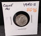 1945-S MERCURY SILVER DIME - CHOICE AU - SG76