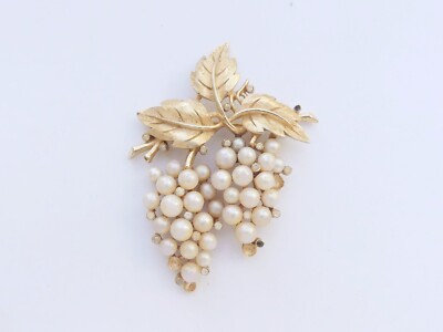 Broche Vintage En Forme De Grappe De Raisin Strass - Occasion Bon État