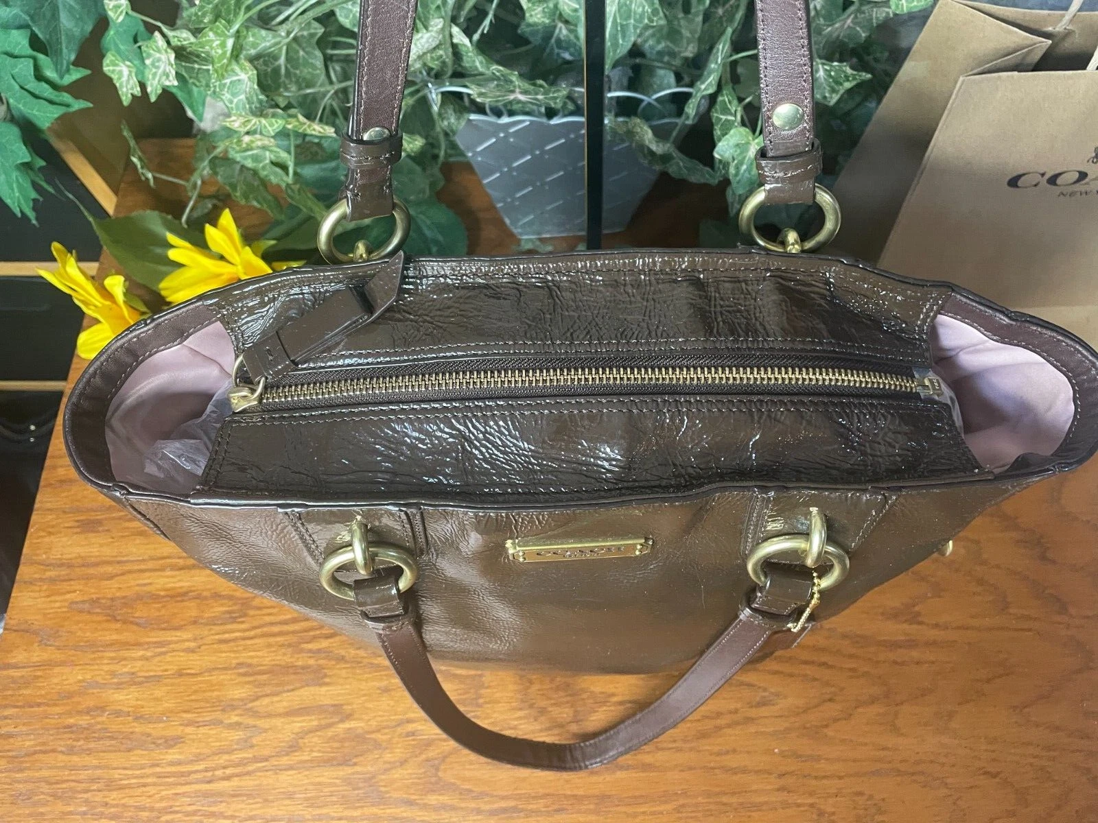 BORSA A TRACOLLA COACH GALLERY N S GRANDE TOTE VERNICE PELLE 20432 BORSETTA BORSETTA