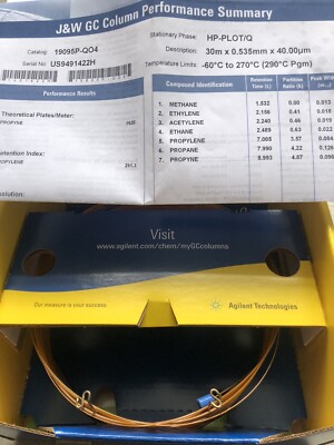 Agilent 19095P-QO4 J&W HP-PLOT Q GC Säule, 30m, 0,53mm, 40,00 μm, 7 Zoll Käfig