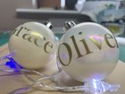 2x PERSONALISED Name Decals Vinyl Stickers Tree  Bauble Decoration Christmas