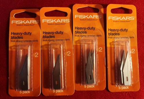 New Fiskars 164100-1001 Heavy-Duty Number 2 Detail Knive Blades 4 - 5 Packsº