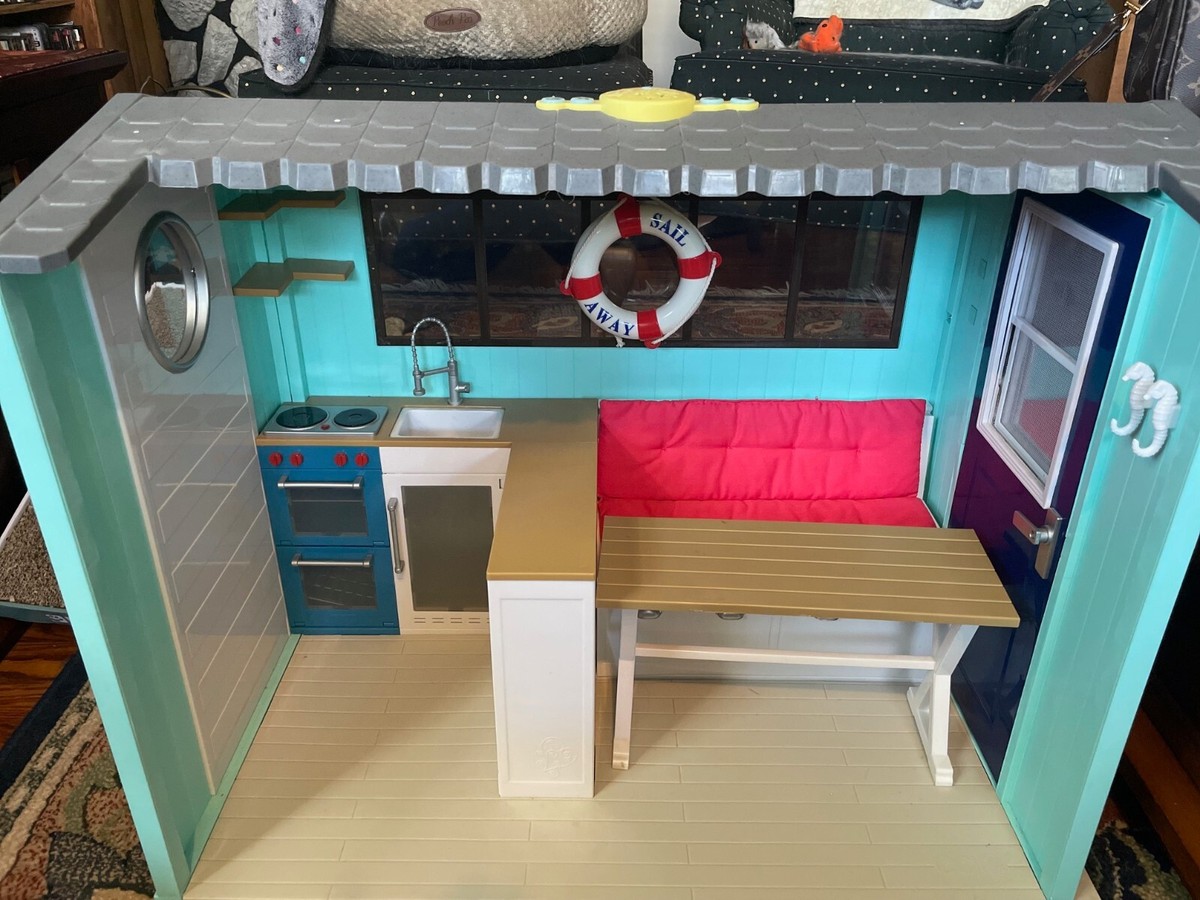 Our Generation Seaside Beach Pool House Cabana Dollhouse +Some