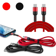 Braided 3 6 10Ft USB-C to USB-C TypeC Cable Fast Charger Charging Data Sync Cord