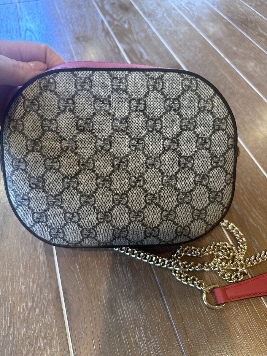gucci GG Supreme Monogram Kingsnake Heart Embroidered Mini Chain