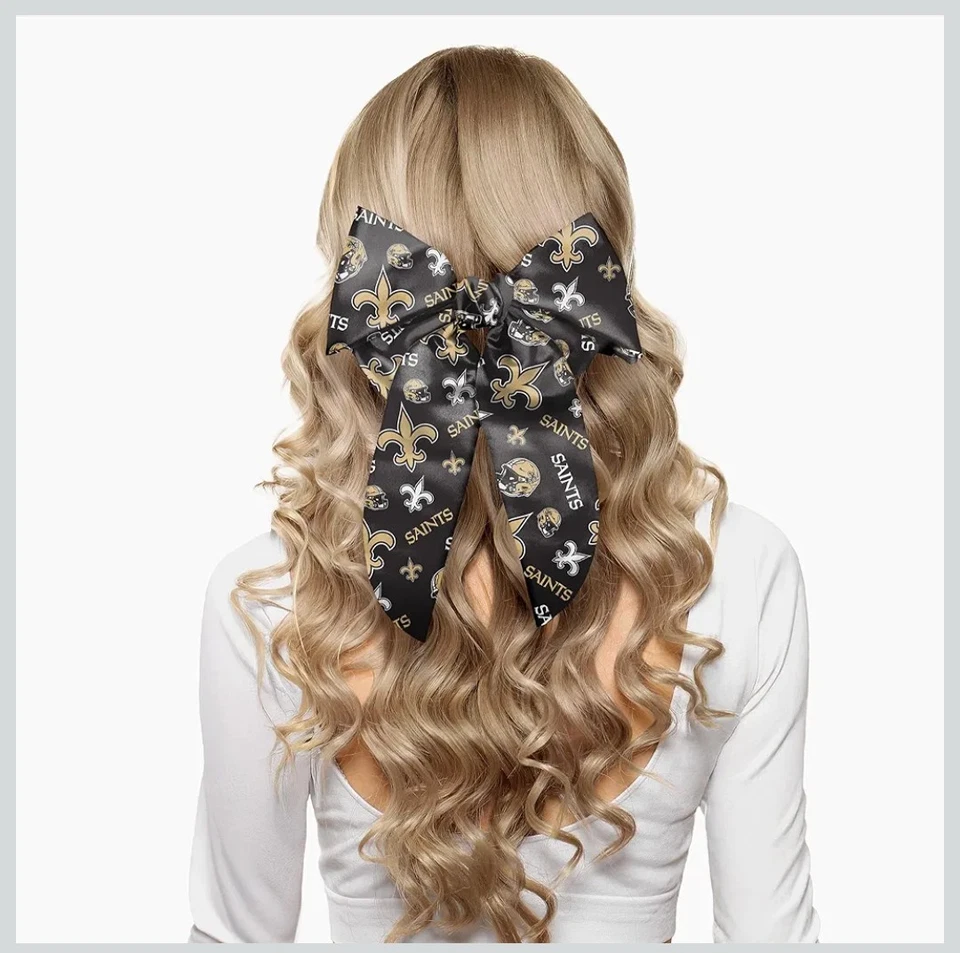 New Orleans Saints Para mujeres Niñas Pelo Grande Moño Equipo Orgullo NFL Fútbol Moda Foto 3 de 4