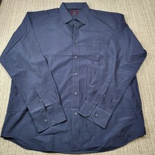 UNTUCKit Shirt Mens XL Blue Solid Long Sleeve Button Front Casual Cotton