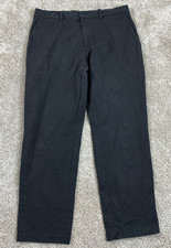Uniqlo Slim Fit Pants Men's 30 x 27 Black Stretch Polyester Dress Casual