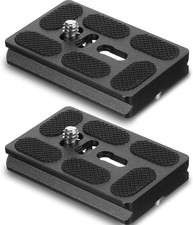 2 Pieces Metal Quick Release Plate with 1/4''-20 Camera Screw Tripod Mount Pl...