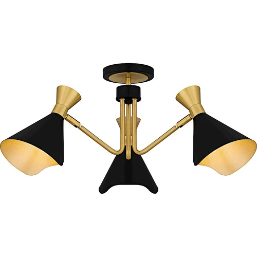 Quoizel Arden 3Light Semi-Flush Mount, Matte Black/Metal - ADN1726MBK - Picture 1 of 1