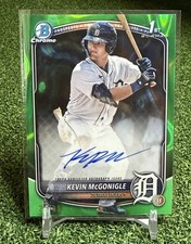 Kevin McGonigle 2025 Bowman Chrome Prospects Green Lava /99 Auto #CPA-KM Tigers