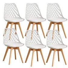 Set di 6 Sedie Moderne sala Pranzo Salotto Cucina Seduta Imbottita sedia trafora