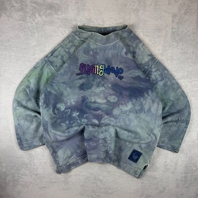 Vintage Flying Dodo 90s Surf Blue Tie Dye Graphic Size Large Pullover Sweatshirt