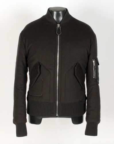 Hermes 100% Cashmere / Leather Bomber Jacket - Charcoal - M- New - $8550 Retail