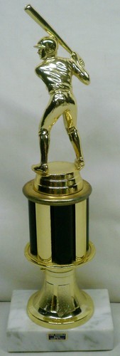 "Trofeo de béisbol de 9-5/8"" de alto con base de mármol hecho en Italia" - Imagen 5 de 10