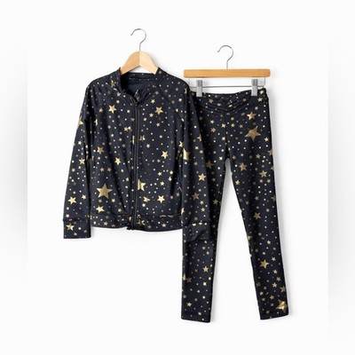 Black & Gold Star Kids Track Set. Size 6. Great Condition. Ideology Athleisure