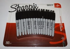 NEW SHARPIE Permanent Markers Fine Point 32 Count Black