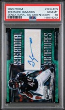 PSA 10 TREMAINE EDMUNDS 2025 PRIZM GREEN SCOPE AUTO 34/75 AUTOGRAPH GIANTS