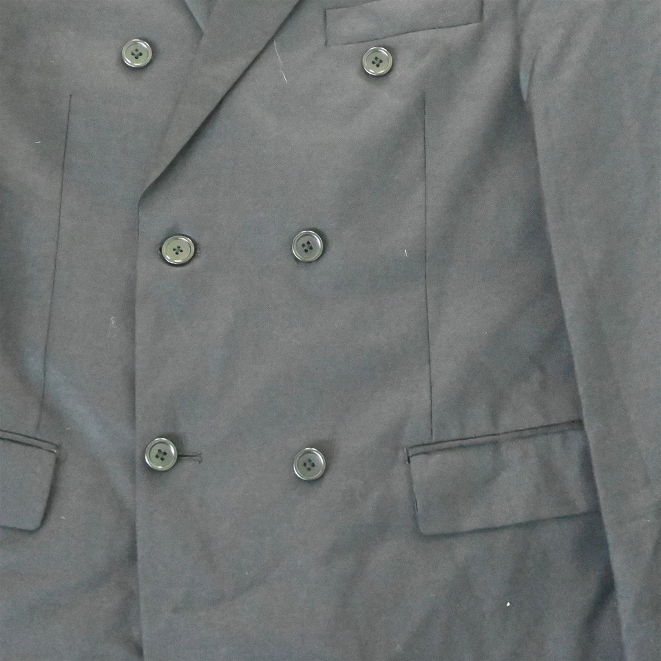 Paul Fredrick 40R Black 100% Wool Double Breasted Blazer Suit Jacket Sport Coat - Image 3 of 4