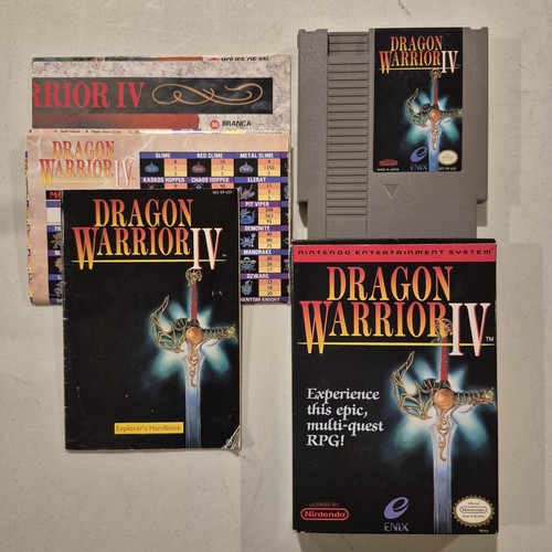 Nintendo NES Dragon Warrior IV RPG CIB W/ Maps, Charts Very Good ++ Condition!!