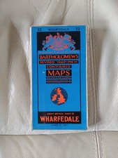 Vintage Bartholomew's Half Inch Cloth Map, Sheet 32, Wharfedale, 1960