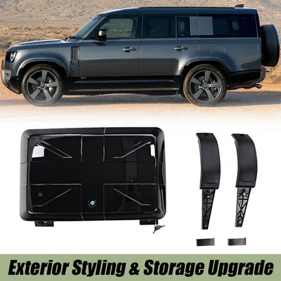 Exterior Side Mounted Gear Box with Flag Logo Fits For Defender 130 2023-2026