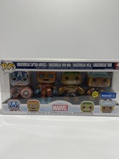 Funko Pop! Marvel Holiday Gingerbread 4-Pack. Capt America, Iron Man, Hulk, Thor