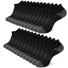 12 Pairs Men's Ankle Running Socks Cushioned Low Cut Athletic Sports Casual T...