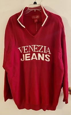 Venezia Jeans Clothing Co Womens Sweater Sz 22/24 VTG Y2K Spell Out Logo NWT