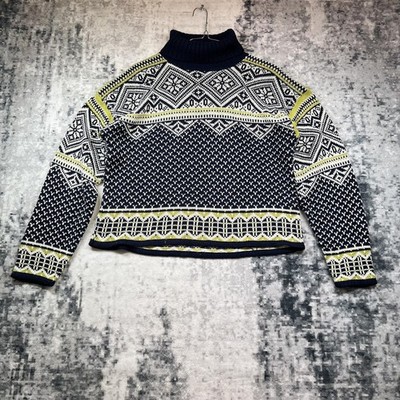 Its Our Time Fashion Avenue Knits Damen Fair Isle 90er Rollkragen Strick Pullover L