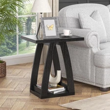 Modern End Table with Shelf for Living Room Sofa Side Couch Bedroom Nightstand