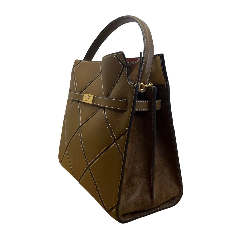 Bolso de hombro Tory Burch para mujer de cuero marrón y gamuza con correa bandolera Foto 2 de 4