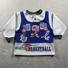 Vintage Space Jam Looney Tunes Sweatshirt Youth 3T Gray Basketball 90s 2B