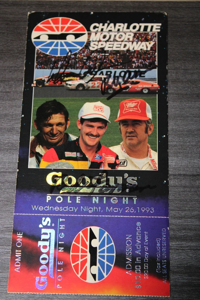 Ingresso de corrida assinado Bobby Allison, Donny Allison e Red Farmer NASCAR! Autógrafo - Imagem 3 de 4