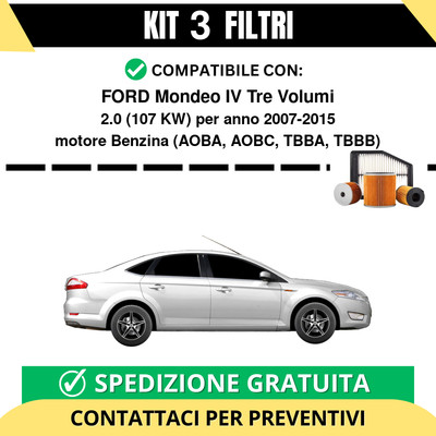KIT TAGLIANDO 4 FILTRI 4 LT OLIO FORD MOTORCRAFT 5W30 FIESTA V FUSION 1
