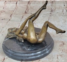 Scultura Moderna Art Nouveau Astratta Di Donna Nuda 100% Bronzo Di Mavchi