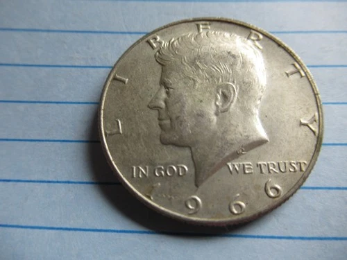 1966-P Kennedy US Half Dollar 40% Silver AU Free Shipping r